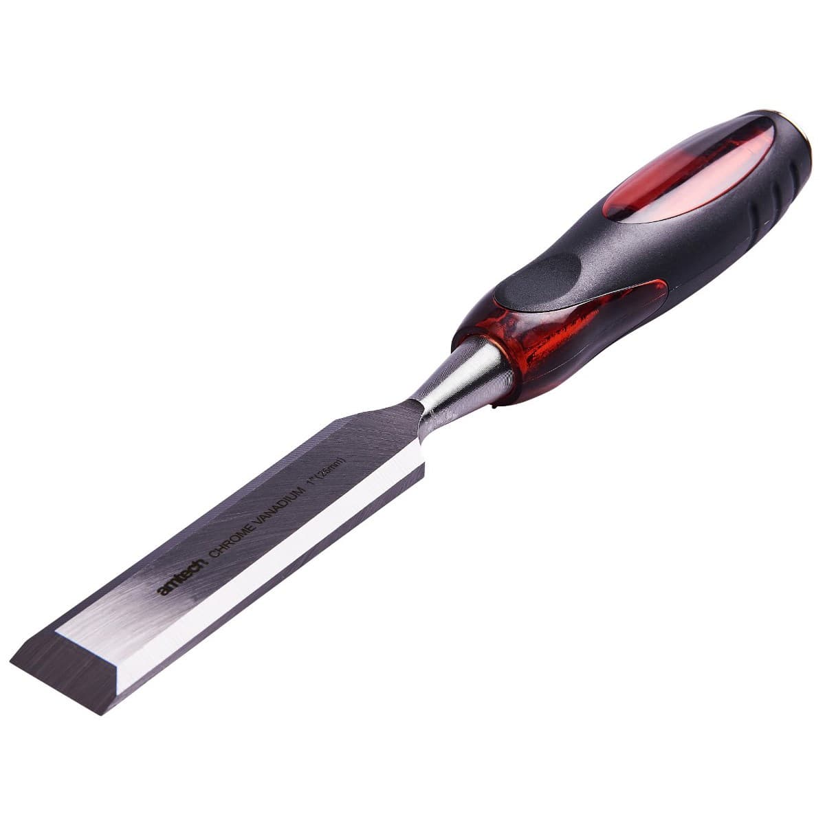Am-tech 1" BE WOOD CHISEL WITH SOFT GRIP-CR-V