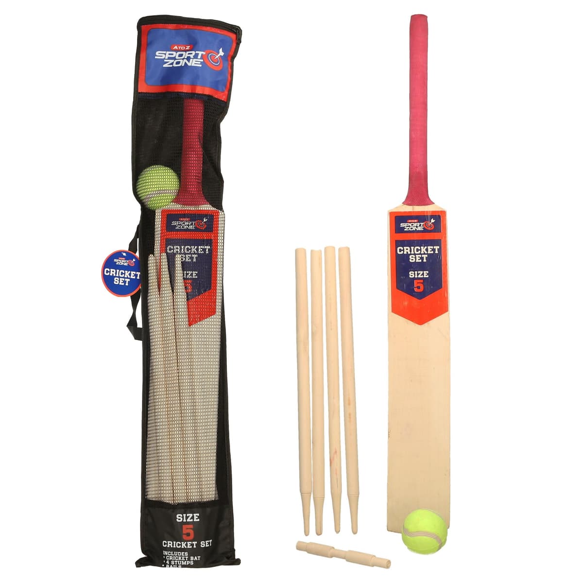NT Cricket Set Size 5 Packed In Nylon Kit (wood