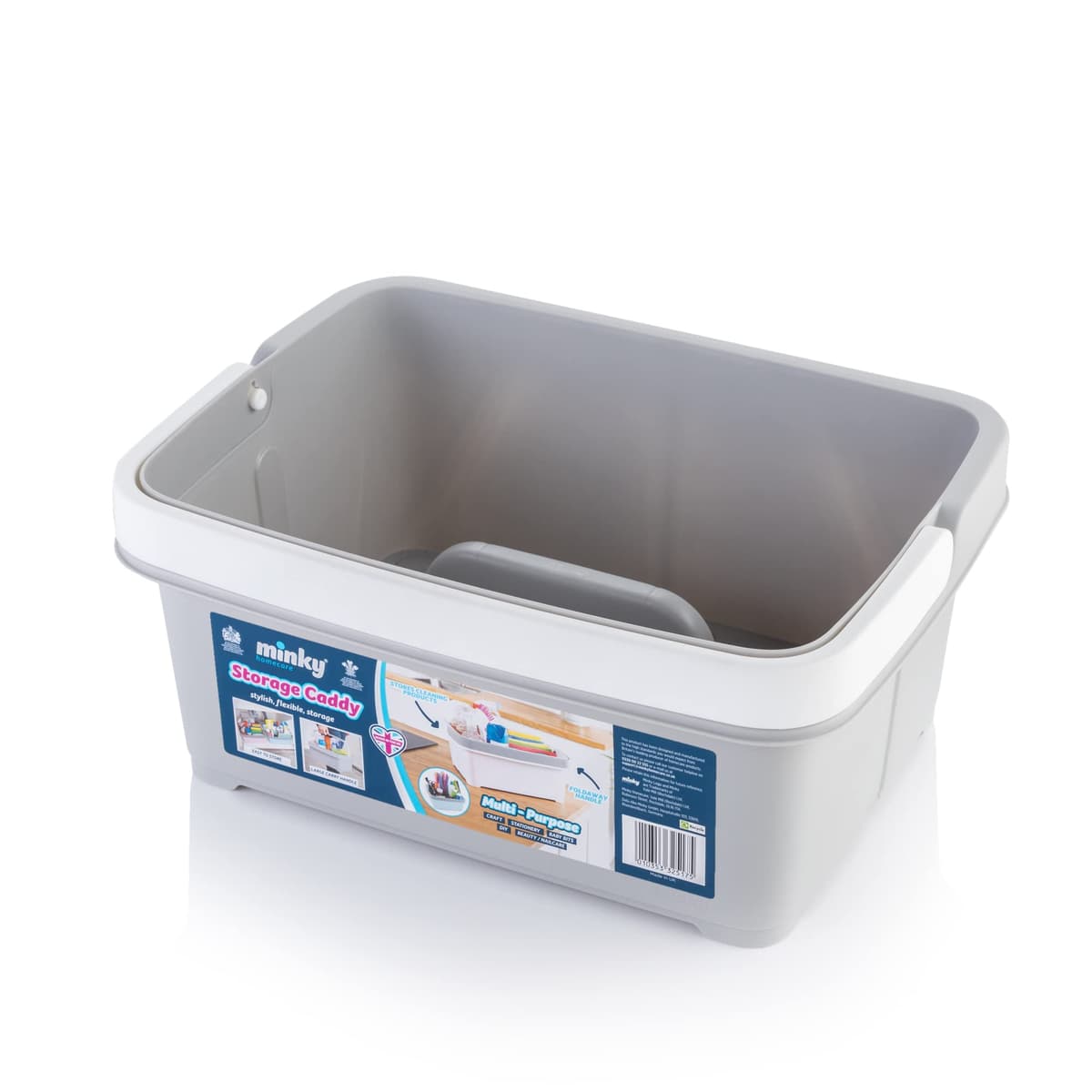 Minky Cupboard Storage Organiser L Grey 2pk