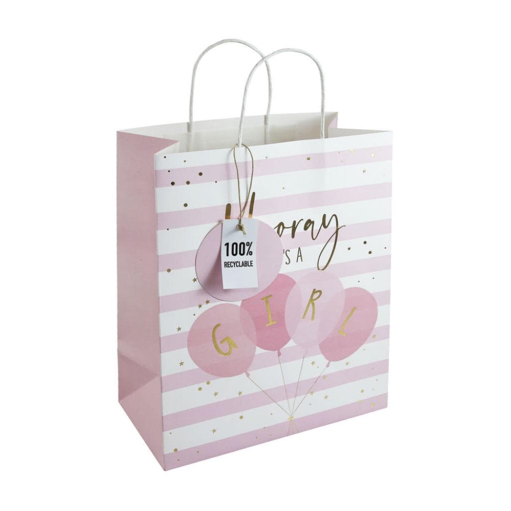 Eurowrap Hooray Baby Girl MediumGift Bag