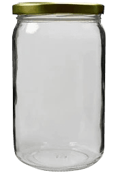 Glass Jar Round Gold Lid 1 Ltr