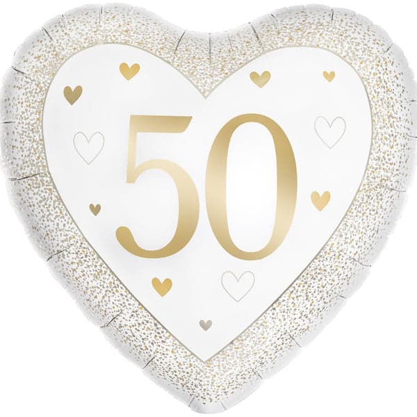 Oaktree 18" Happy 50th Anniversary Heart Gold