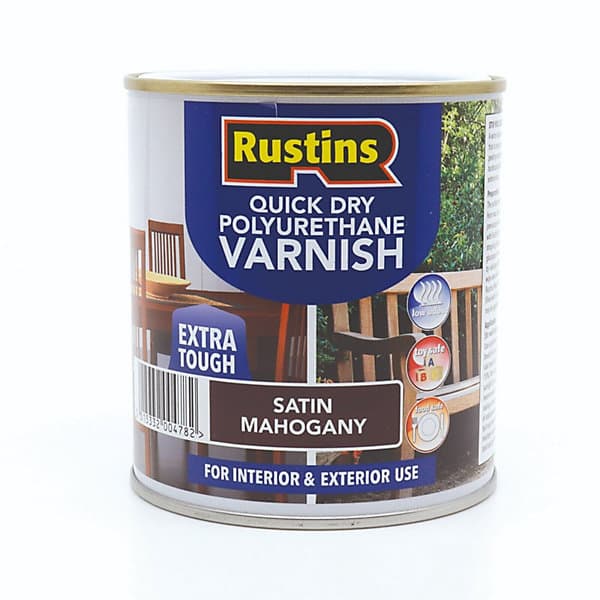 RUSTIN - Q/D POLY VARNISH SATIN MAHOGANY - 250ml