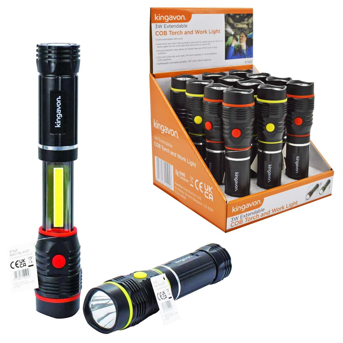 Hamble 3W Extendable Cob Torch