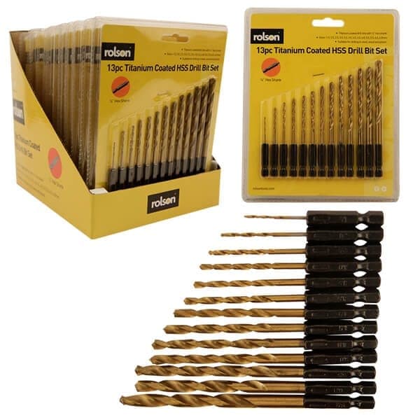 Rolson 12pc Combination Drill Bit Set