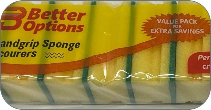 Better Options 10pc Handgrip Sponge Scourer Pk20