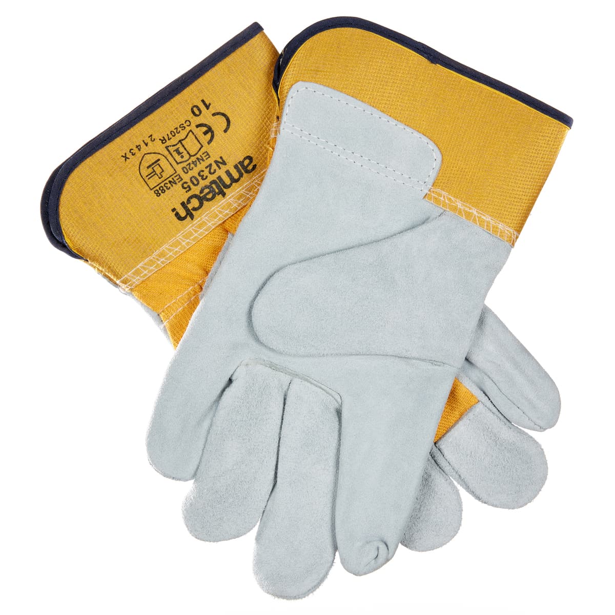 Am-Tech XL (Size 10) Heavy Duty Leather Rigger Gloves