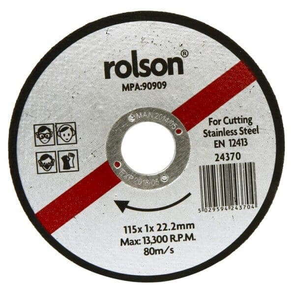 Rolson 115mm Cutting Disc For Steel