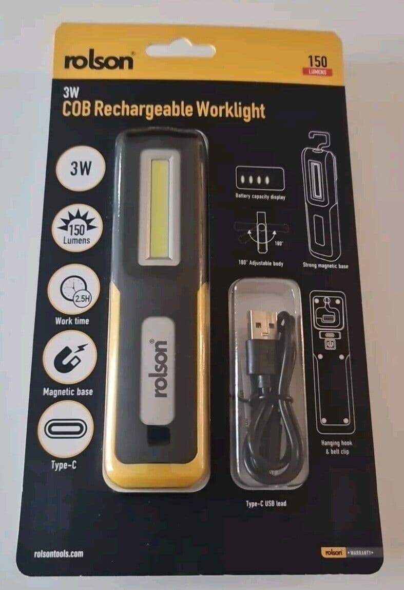 Rolson 3W Rechargeable Worklight
