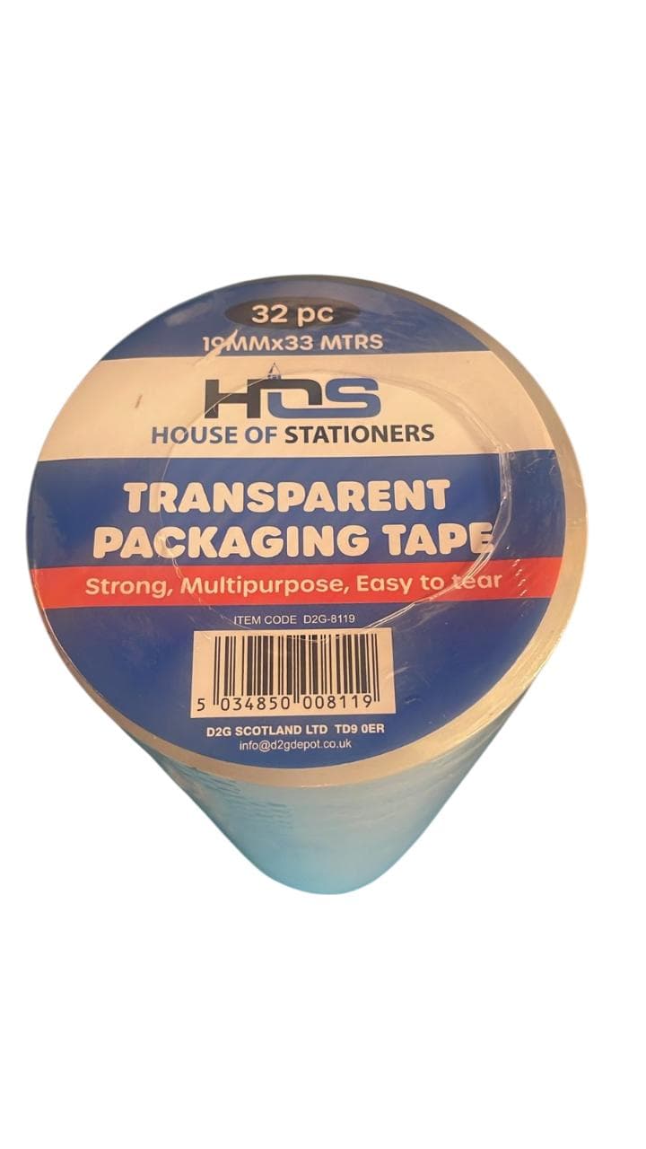 HOS Clear Packaging Tape 19mmx33m(32pc)