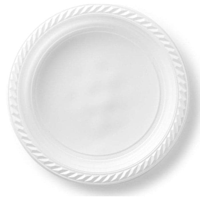 Essential APL1012 40pk 23cm/9" White Plastic Plate Reusable (APL230)