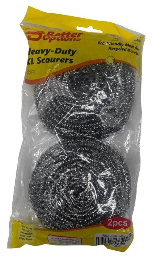 Better Options 2pc Extra Tough Stainless Steel Spiral Scourers