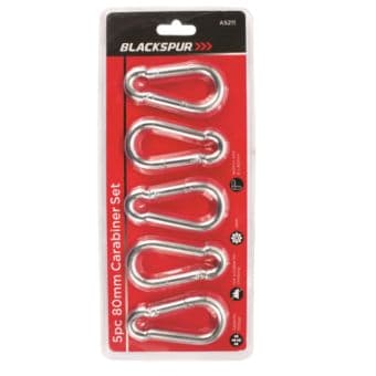 Blackspur 5pc 80mm Carabiner Set