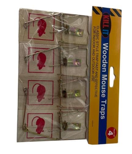 Kill It Wooden Mouse Traps pk4