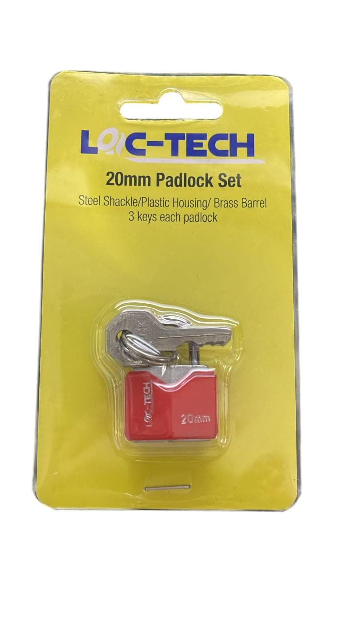 Loc-tech 20mm Padlock Set with Plastic Housing