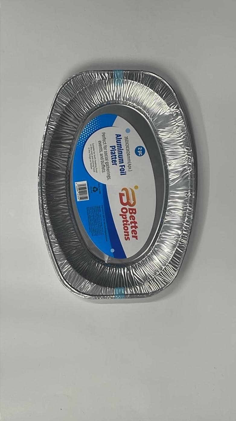 Small Aluminium Foil Platter ( 2pcs) 350x243x24mm(apx.)