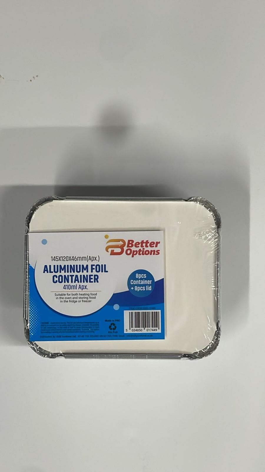 Aluminium Foil Containers ( 8pcs with lids ) 145x120x46mm 410ml