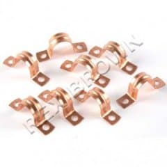 Copper Saddle Clips 22mm Pk6