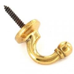 Brass Tieback Hook Ball End smallPk2 (Special Order) (S6501)