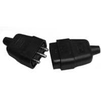 DA 10A 3P Rubber Conn Black