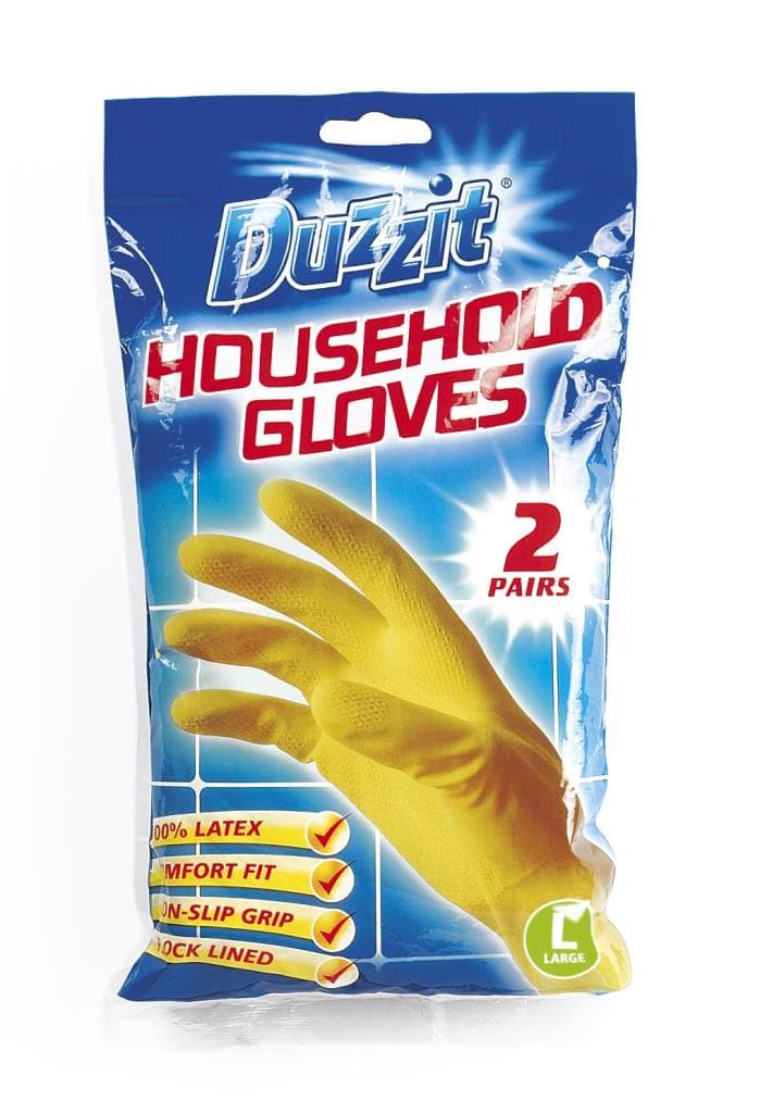 151 Duzzit Household Gloves Large 2pk